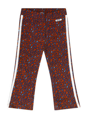 regular fit broek Nikki met panterprint rood/blauw/wit