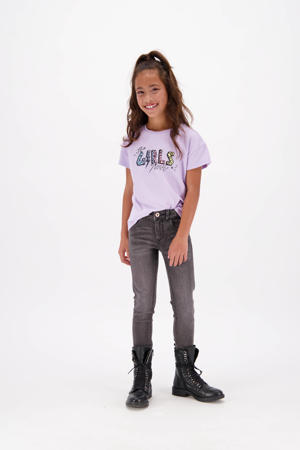 T-shirt Henna met printopdruk lila