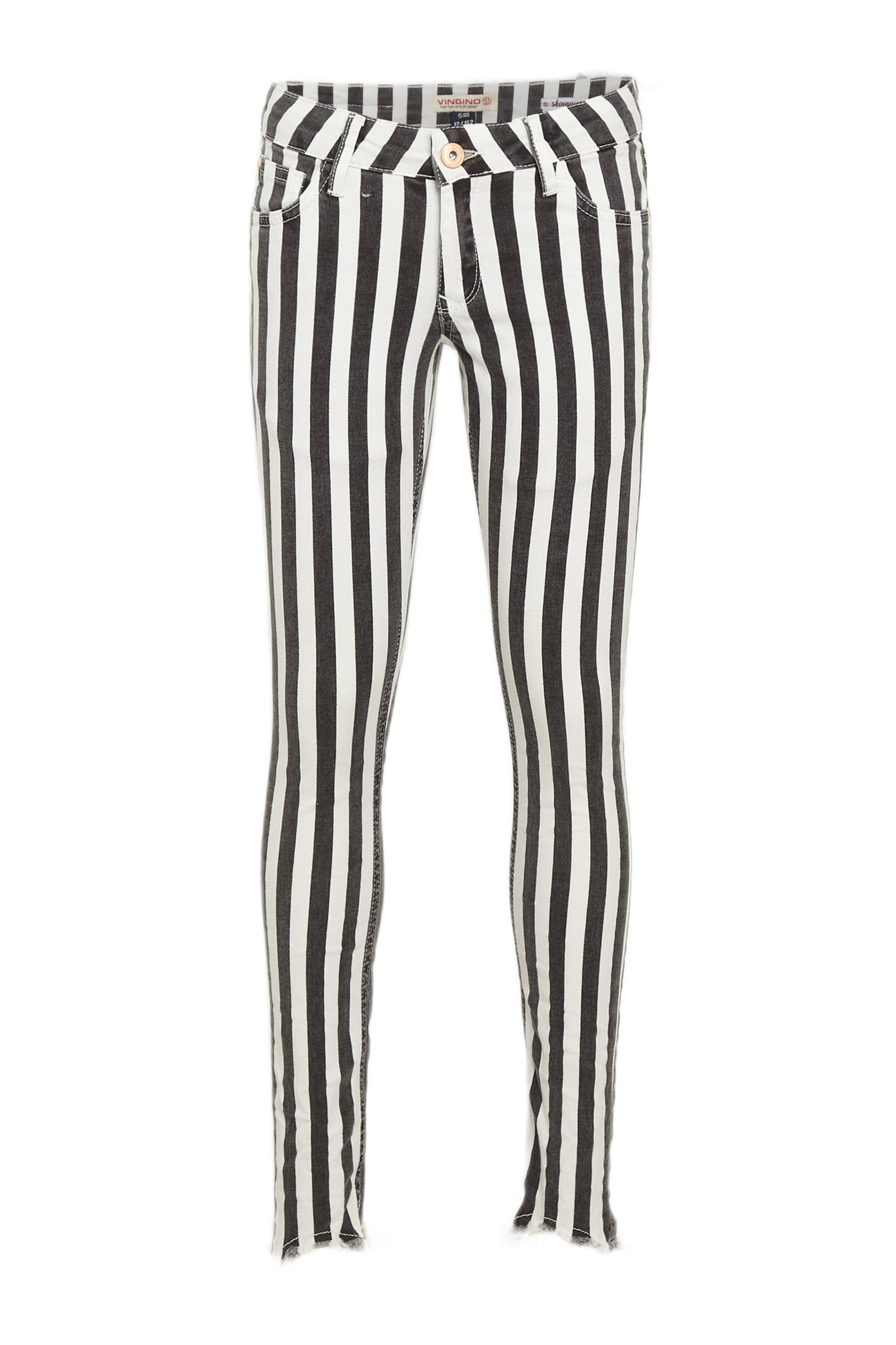 Vingino Gestreepte skinny broek Sacha zwart/wit EF21KGN40001 - Vergelijk  prijzen