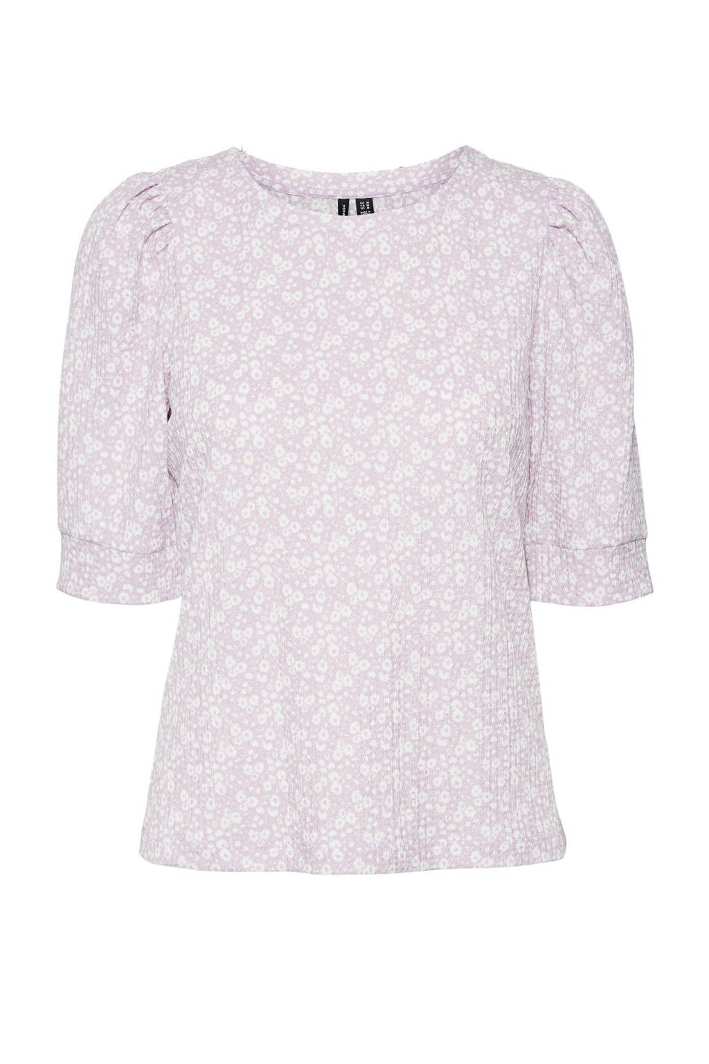 Roze dames VERO MODA top van polyester met half lange mouwen en ronde hals