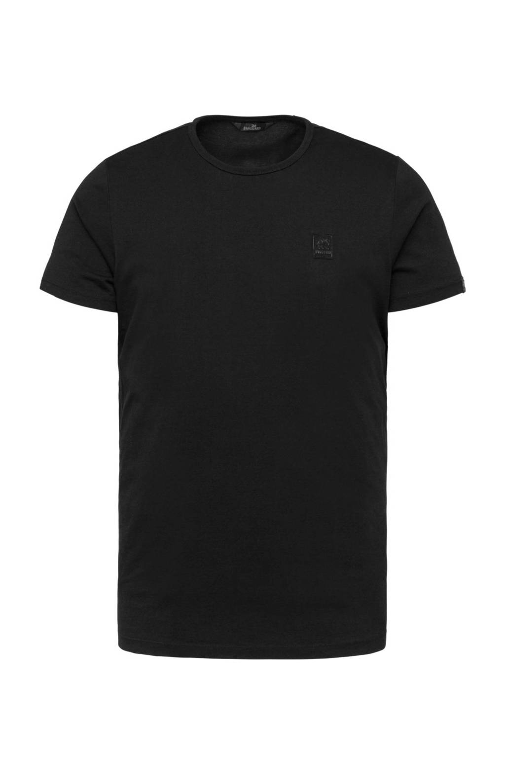 Zwarte heren Vanguard T-shirt van katoen met korte mouwen en ronde hals