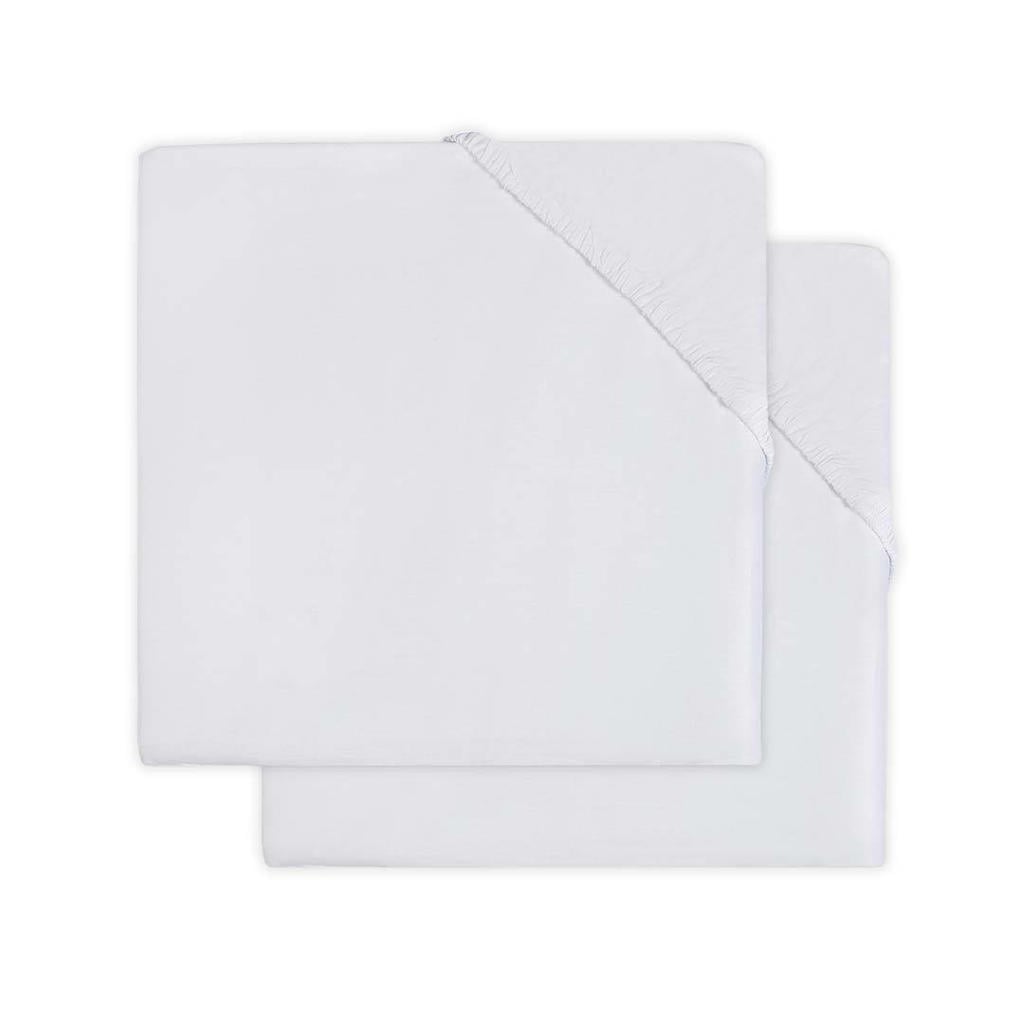 Jollein katoenen hoeslaken wieg 40x80/90 cm - wit (set van 2)
