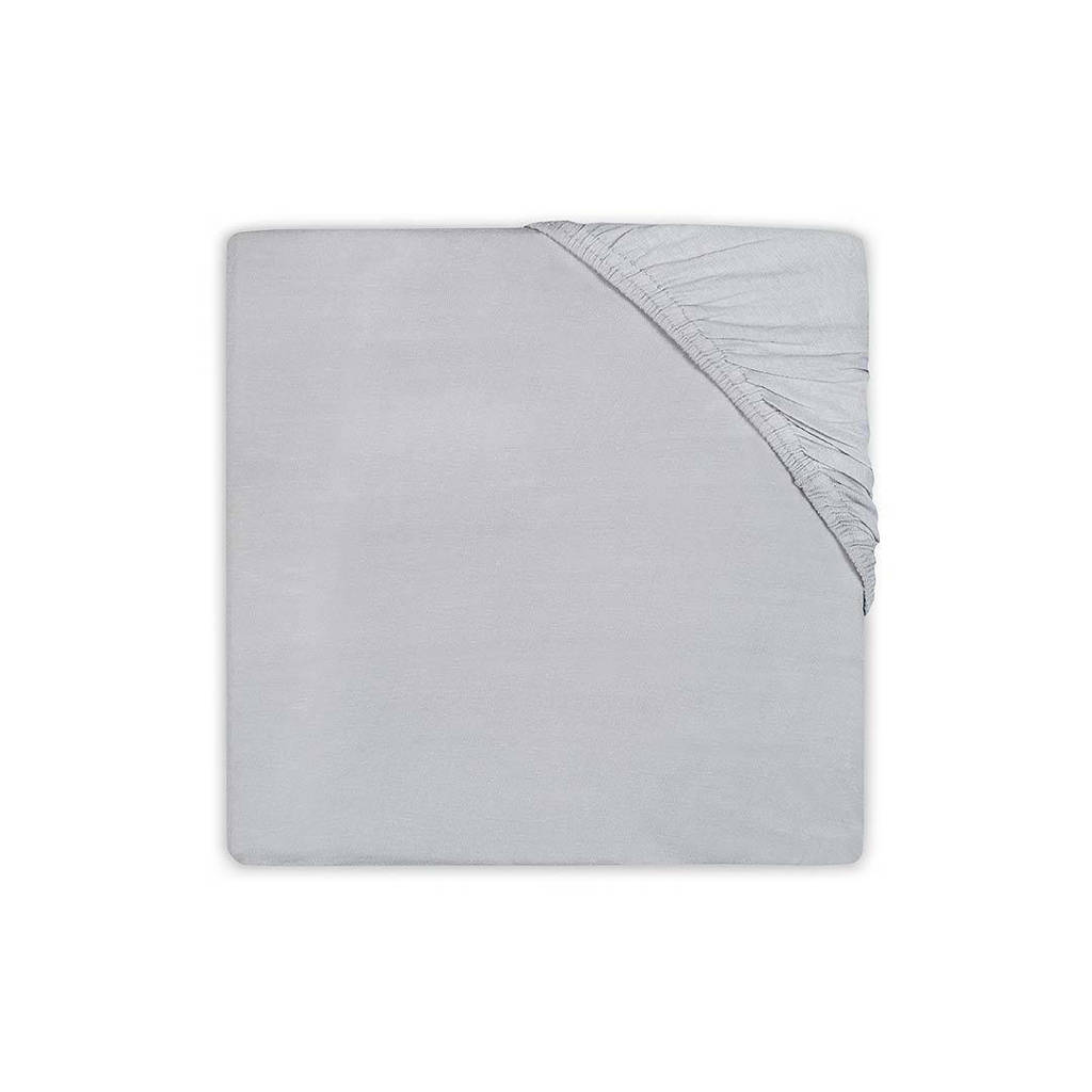 Jollein katoenen hoeslaken juniorbed 70x140/75x150cm soft grey Lichtgrijs
