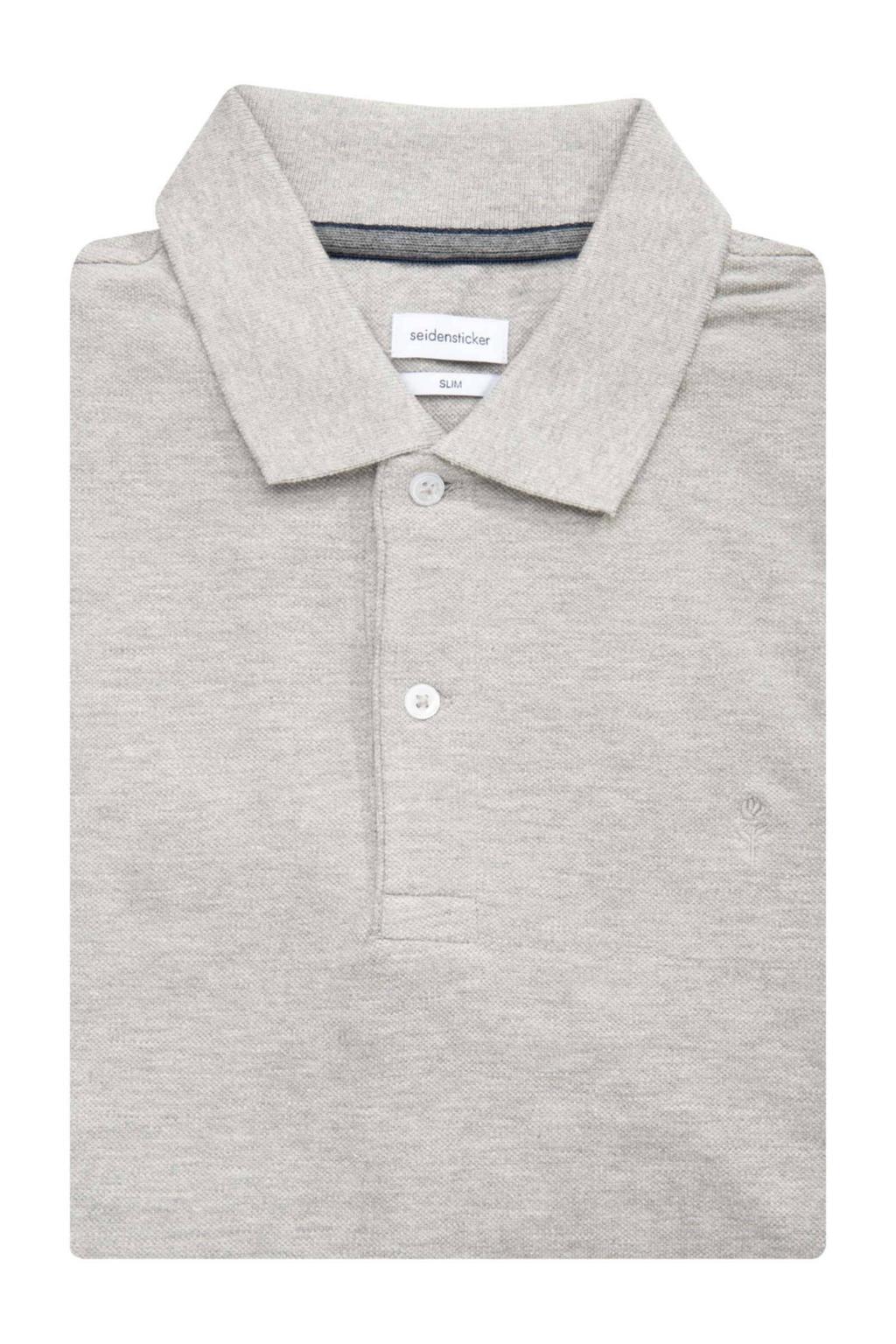 Seidensticker slim fit polo grijs