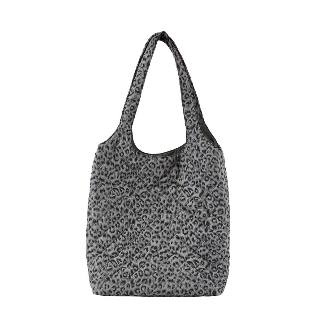 PIECES shopper PCFALULA met panterprint grijs, Grijs