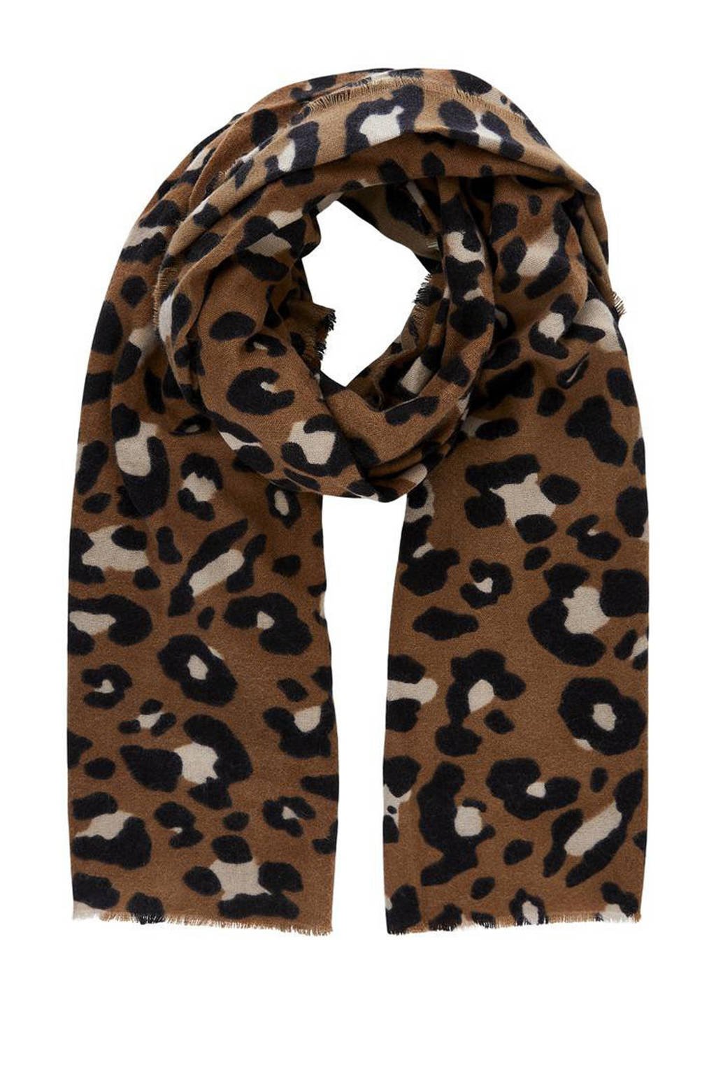 PIECES sjaal PCFRANSISCA met panterprint bruin, Bruin