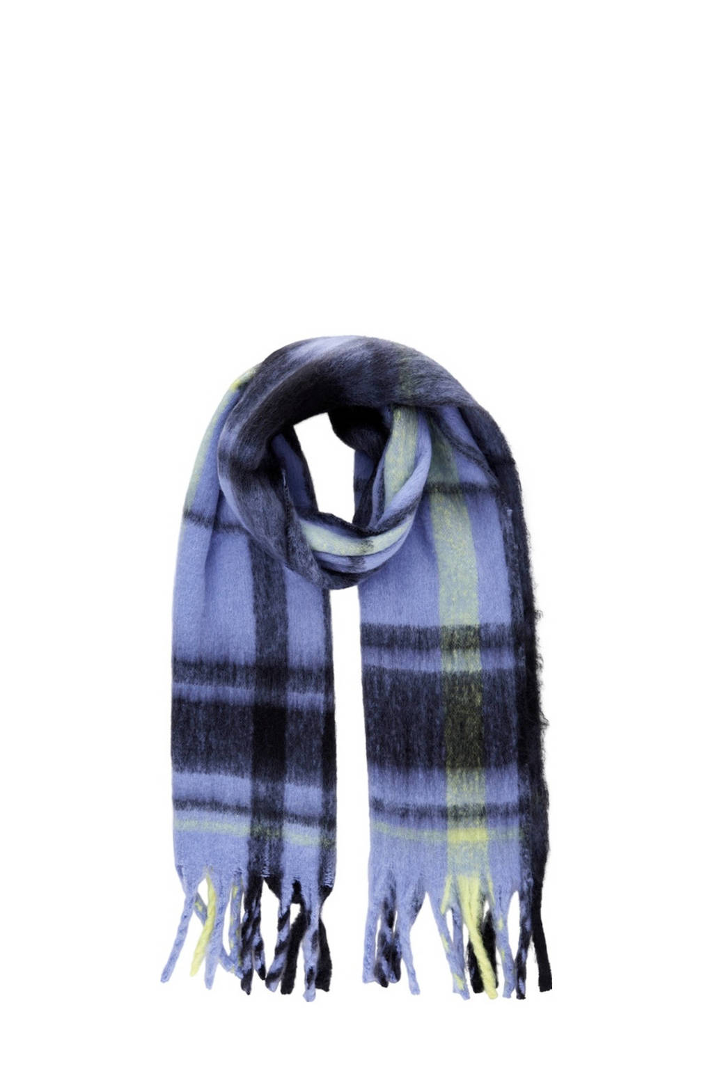 PIECES geruite sjaal PCFRANJA blauw/donkerblauw, Blauw/donkerblauw