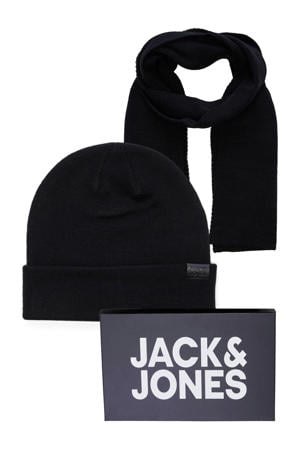 giftbox JACJOLLY muts + sjaal zwart