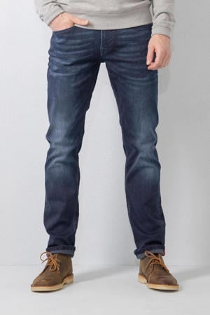 regular tapered fit jeans RUSSEL met riem dark faded