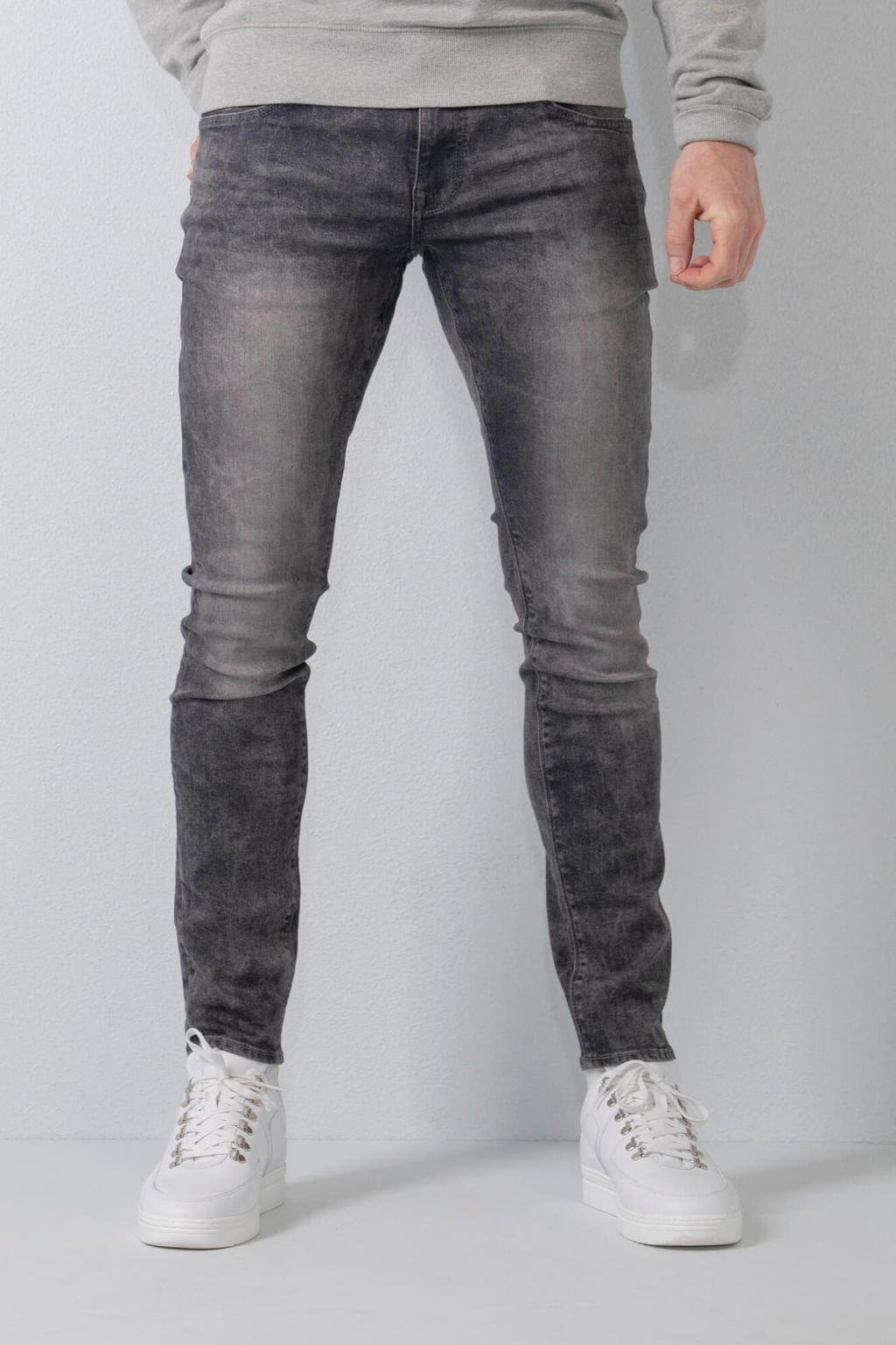 Petrol Industries skinny jeans NASH met riem grey