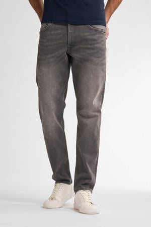 regular tapered fit jeans RUSSEL met riem grey