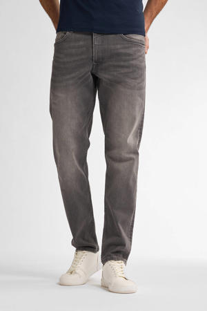 regular tapered fit jeans RUSSEL met riem grey