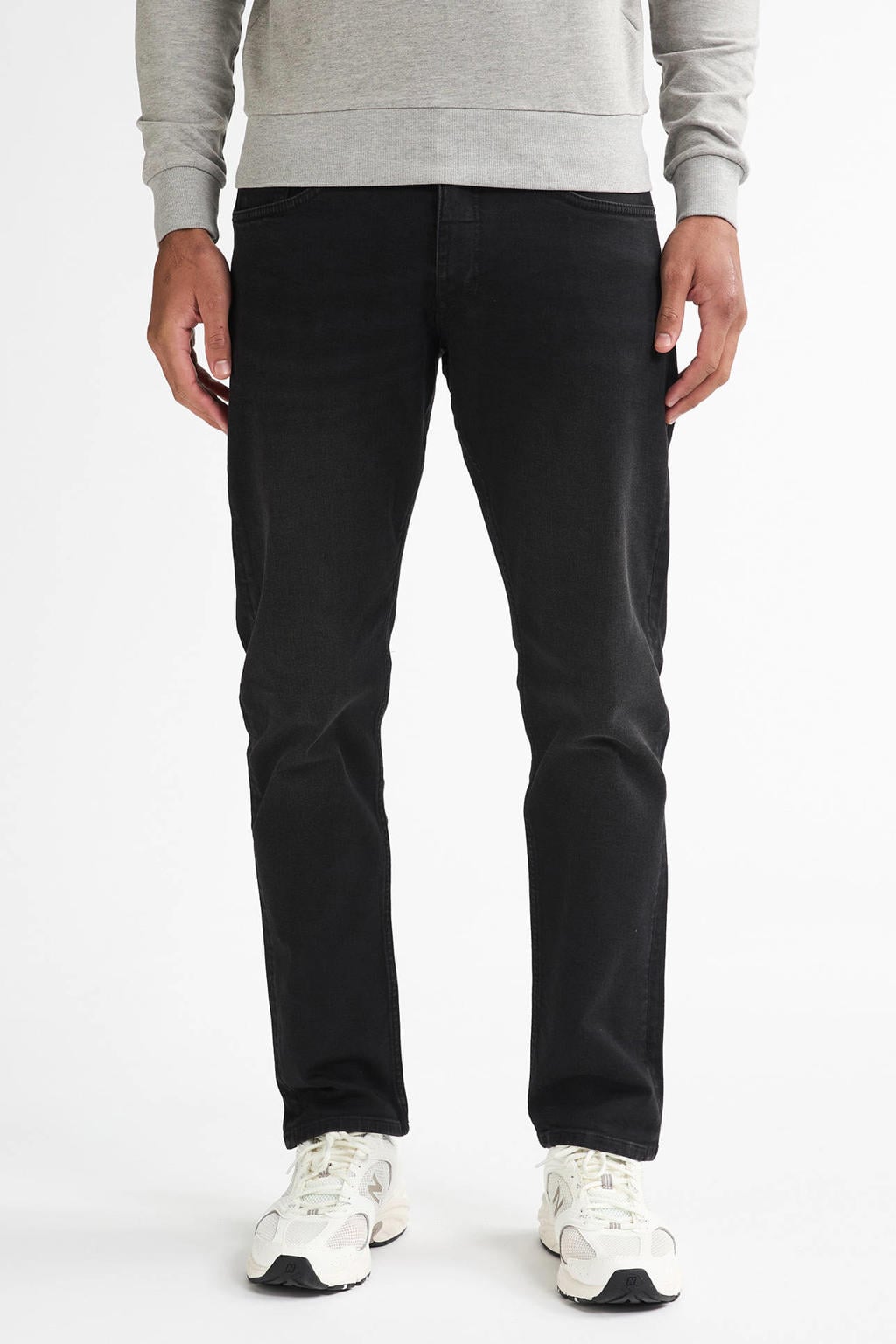 Petrol Industries regular tapered fit jeans RUSSEL met riem black stone