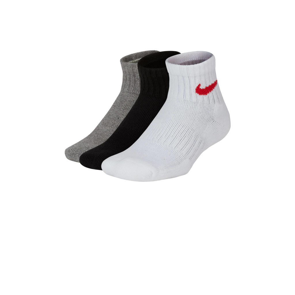 Nike   sportsokken - set van 3 wit/zwart/grijs