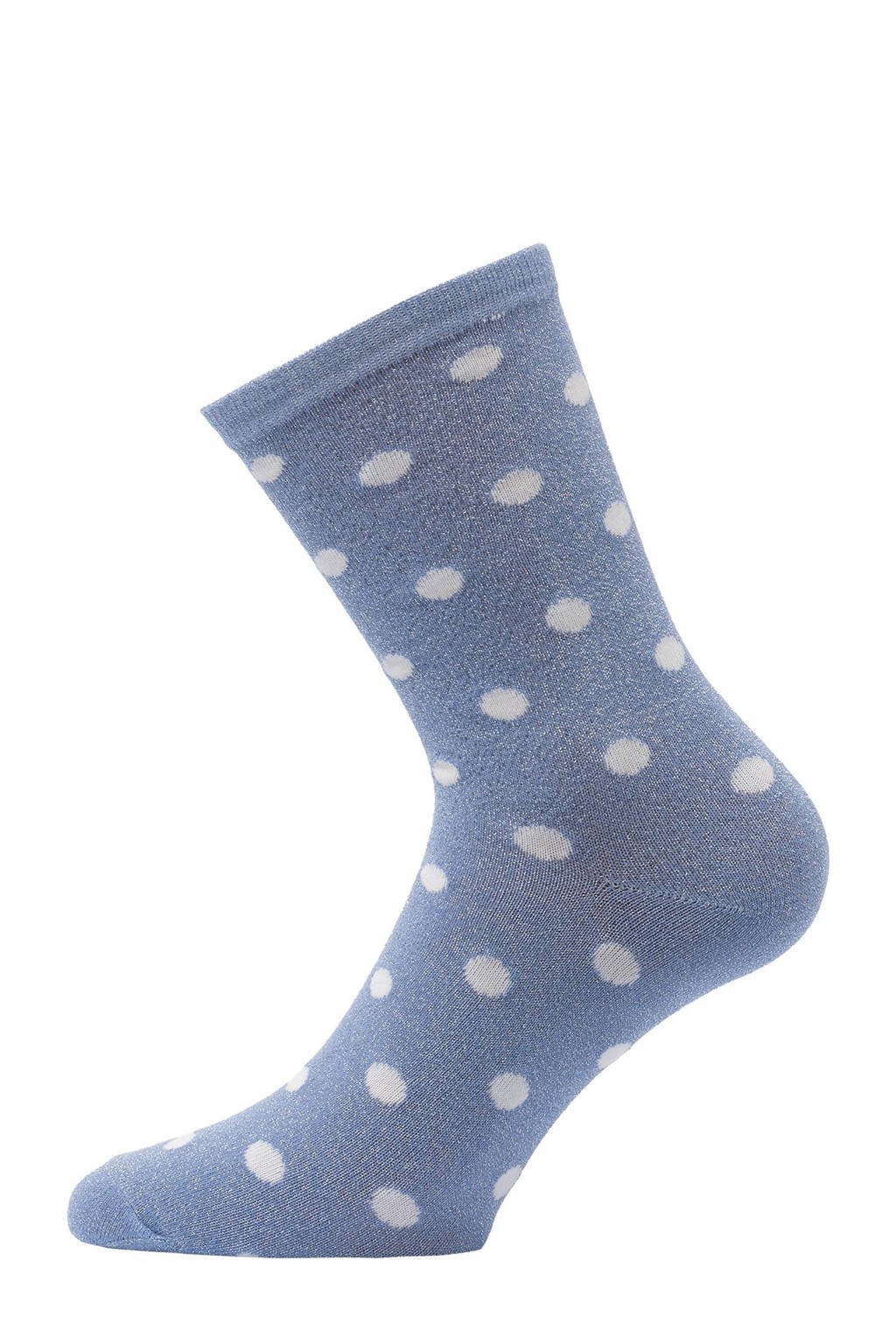 Pinned by K lurex sokken met stippen blauw, Blauw