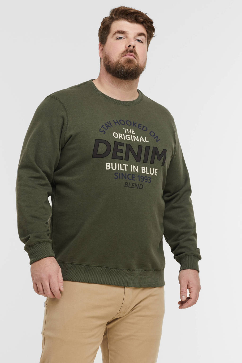Blend Big sweater Plus Size met tekst deep depths, Deep Depths