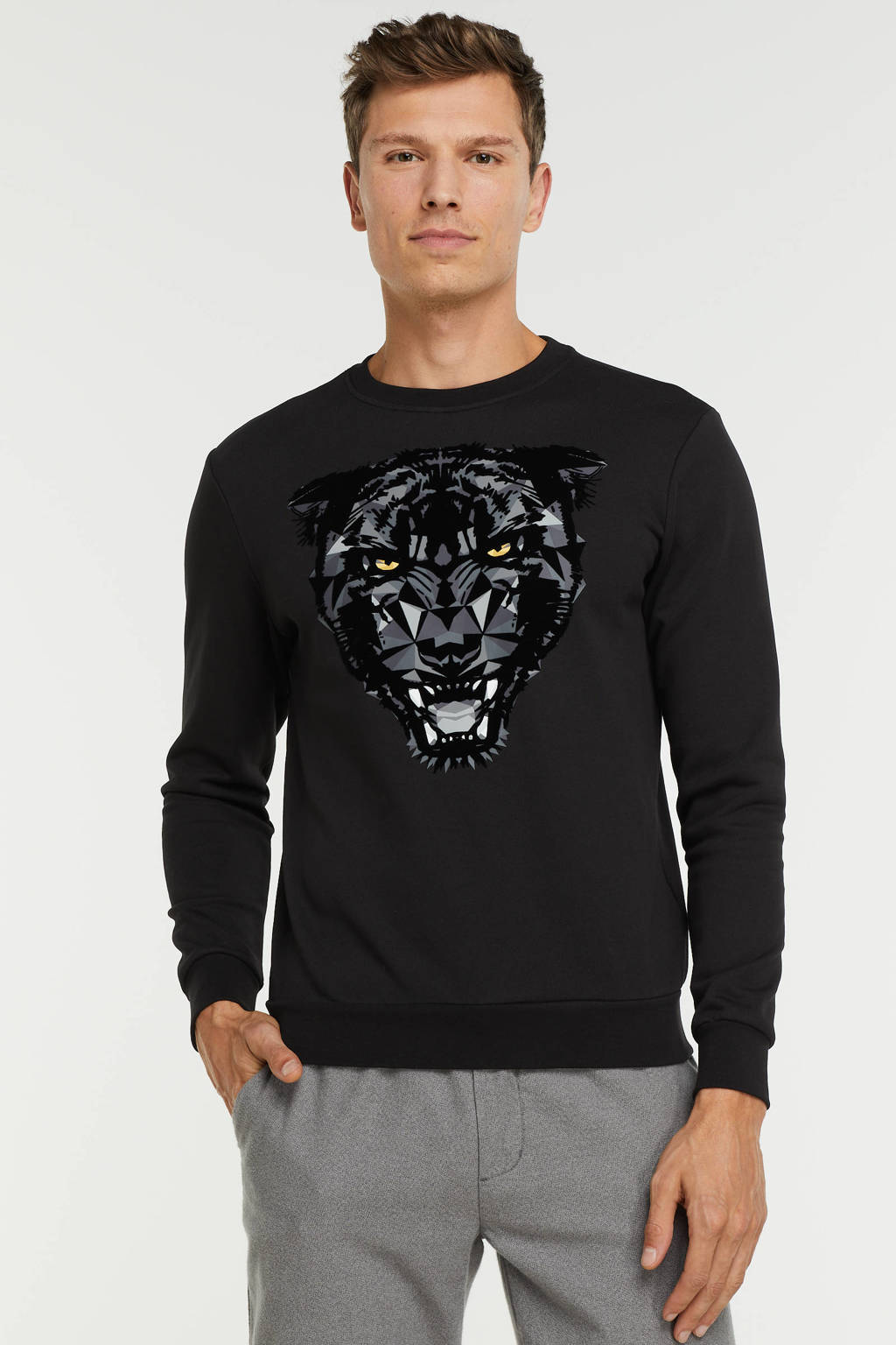Antony Morato sweater met printopdruk black, Black