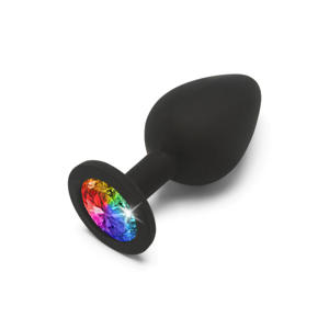 buttplug Rainbow Booty Jewel - Zwart - Medium (8 cm)