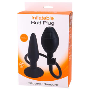 Inflatable buttplug M - Zwart