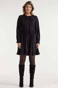 Miljuschka by Wehkamp jurk met plooien zwart