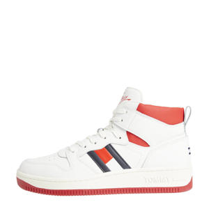 Zion 2a  hoge leren sneakers wit/rood