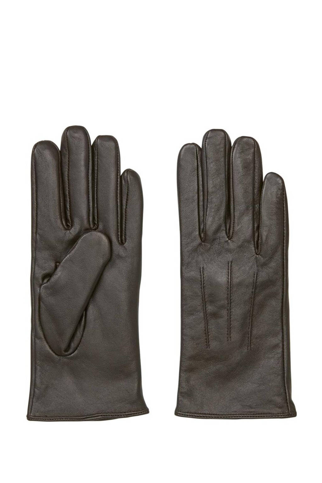 HEMA leren handschoenen donkerbruin, Donkerbruin