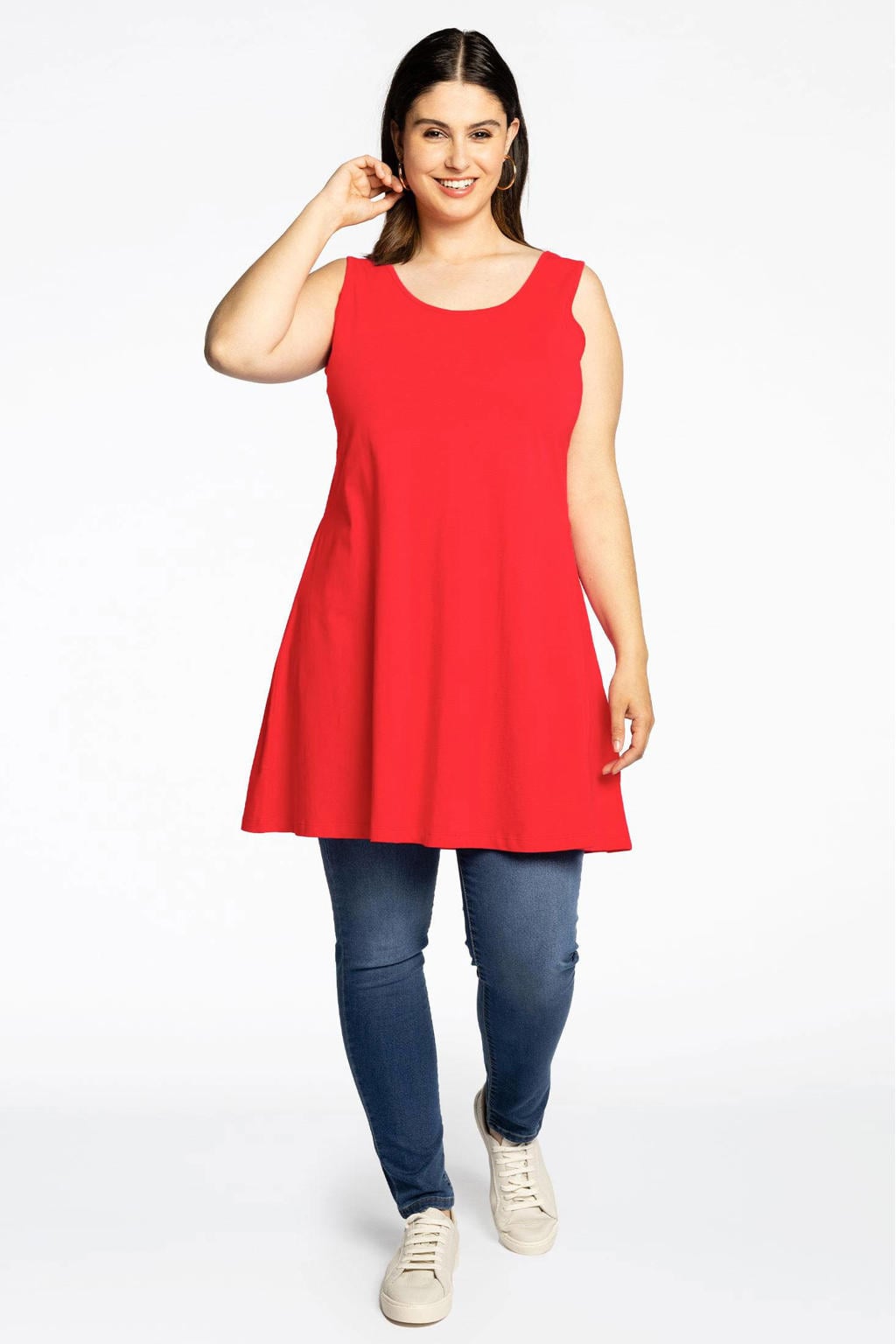 YOEK top van travelstof DOLCE rood