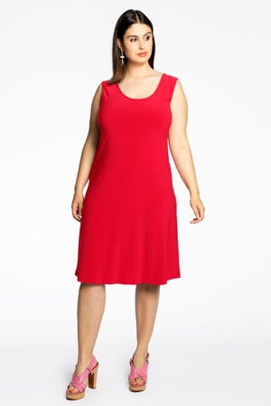 jurk van travelstof DOLCE rood