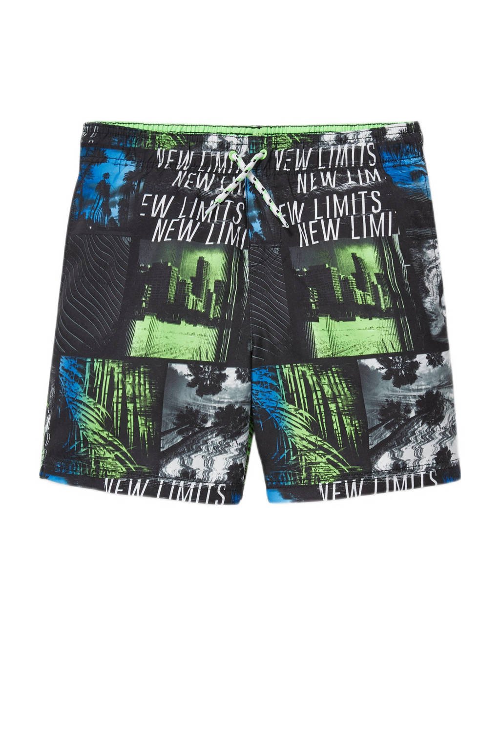 C&A Rodeo zwemshort met all over print zwart/groen/blauw, Zwart