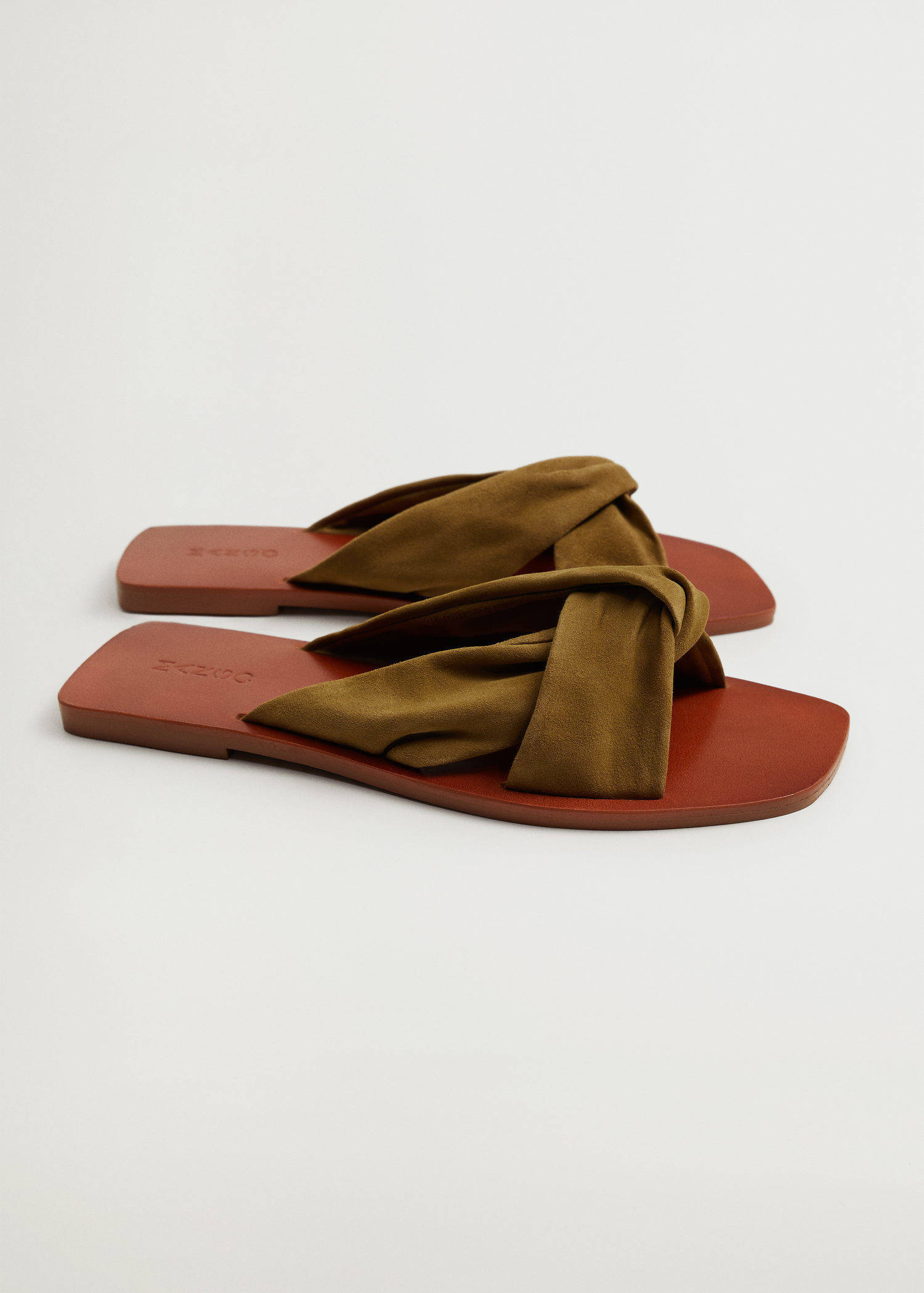 Mango suède slippers kaki | wehkamp