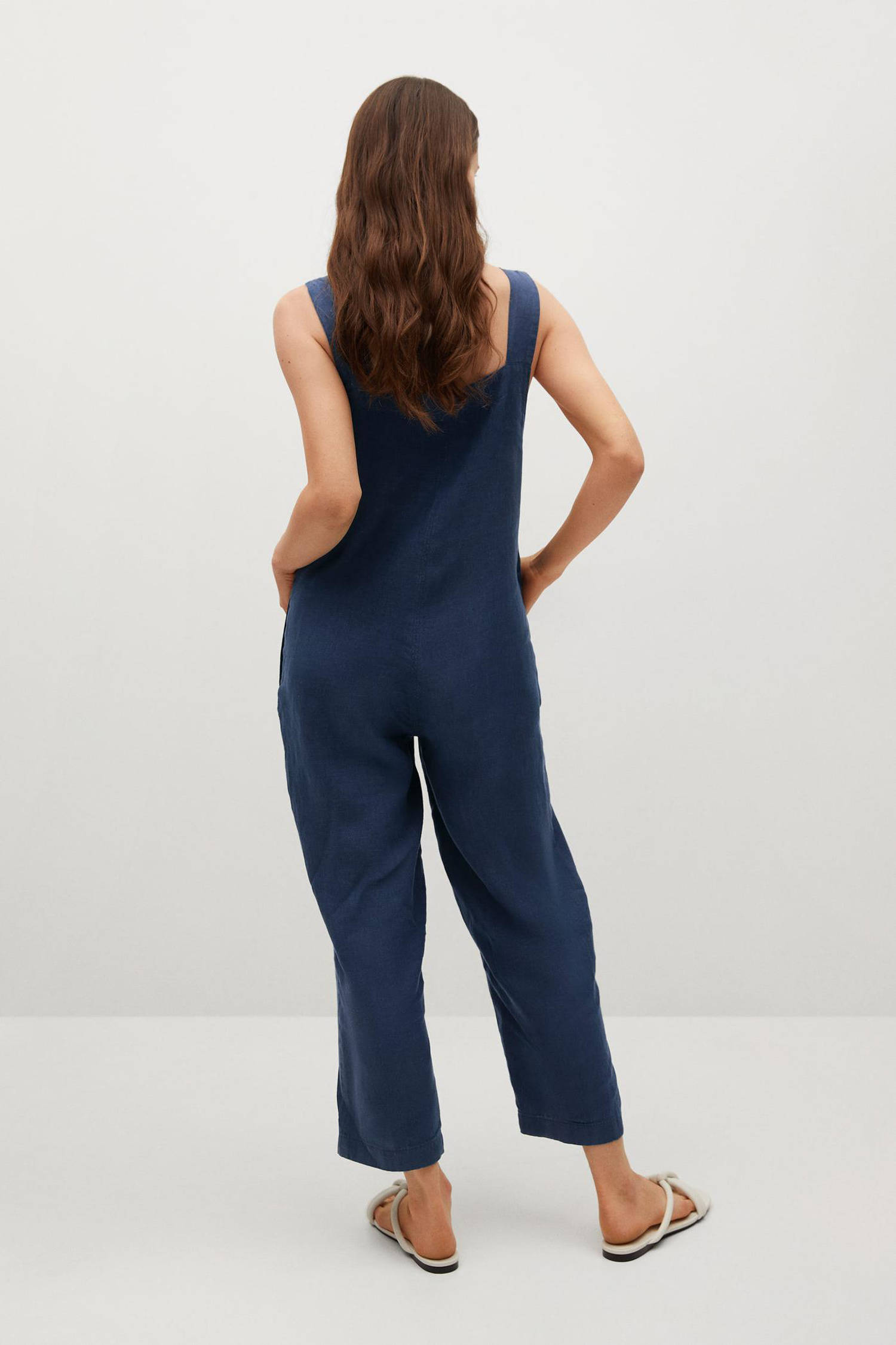 Mango jumpsuit blauw wehkamp