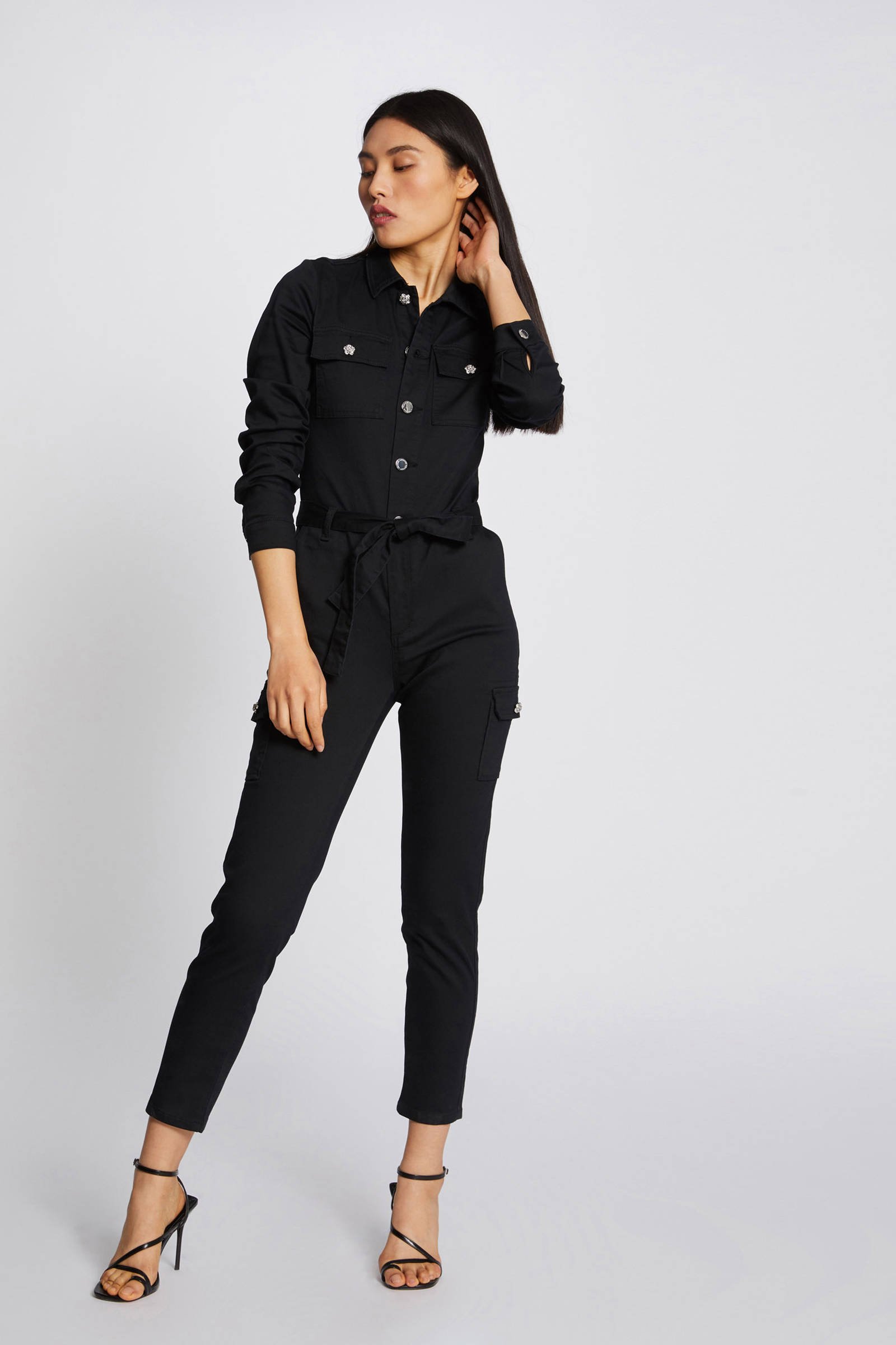 Jumpsuit zwart lange discount mouw