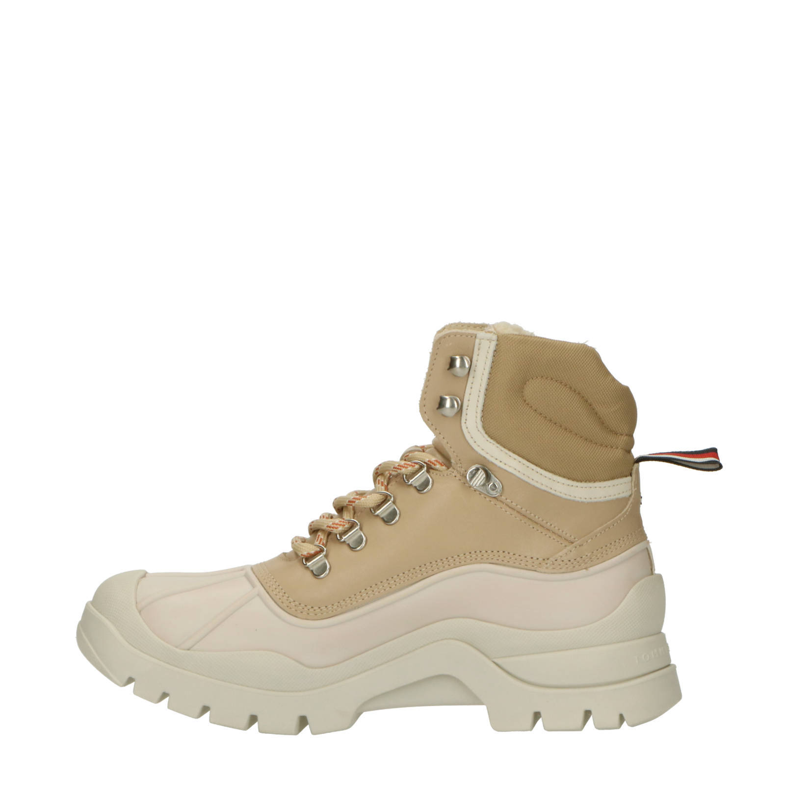 Tommy Hilfiger Darcy leren veterboots beige/off white | wehkamp