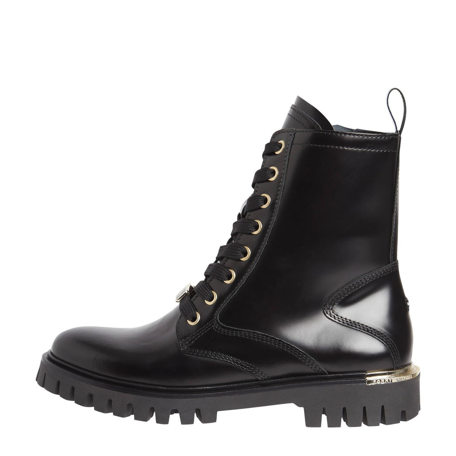 Zwarte TOMMY HILFIGER Veterboots TH ESSENTIALS BIKER | Omoda
