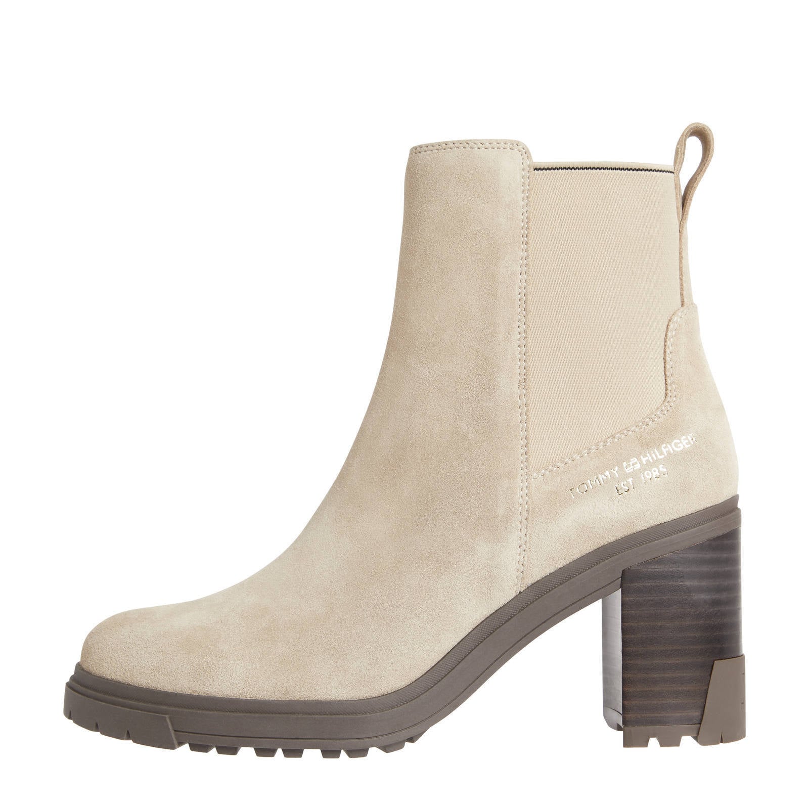 Tommy Hilfiger Lotta suède enkellaarzen beige | wehkamp