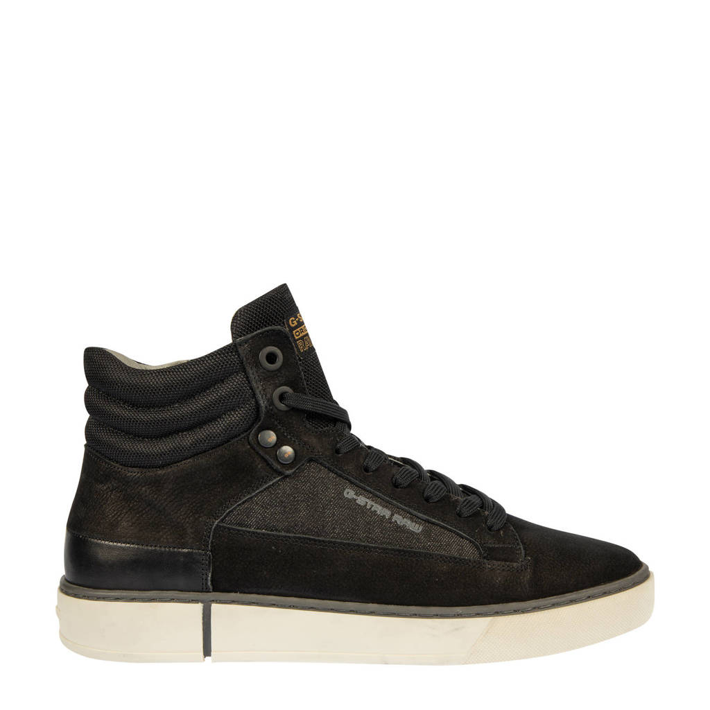 G-Star RAW RAVOND MID BSC M suède sneaker zwart, Zwart
