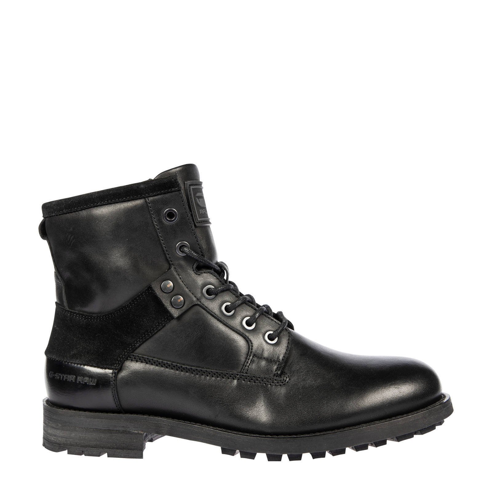 G-Star G Star RAW PATTON VI MID leren veterboots zwart online kopen