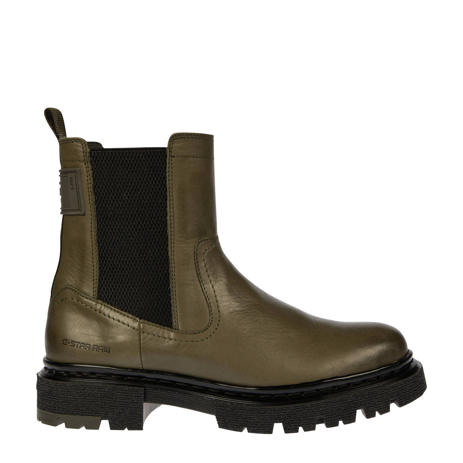 G-Star RAW KAFEY CHS LEA W leren chelsea boots olijfgroen | wehkamp