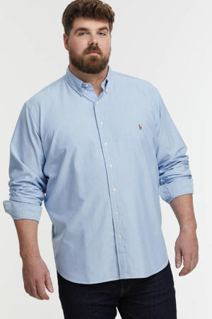 +size slim fit overhemd Plus Size lichtblauw