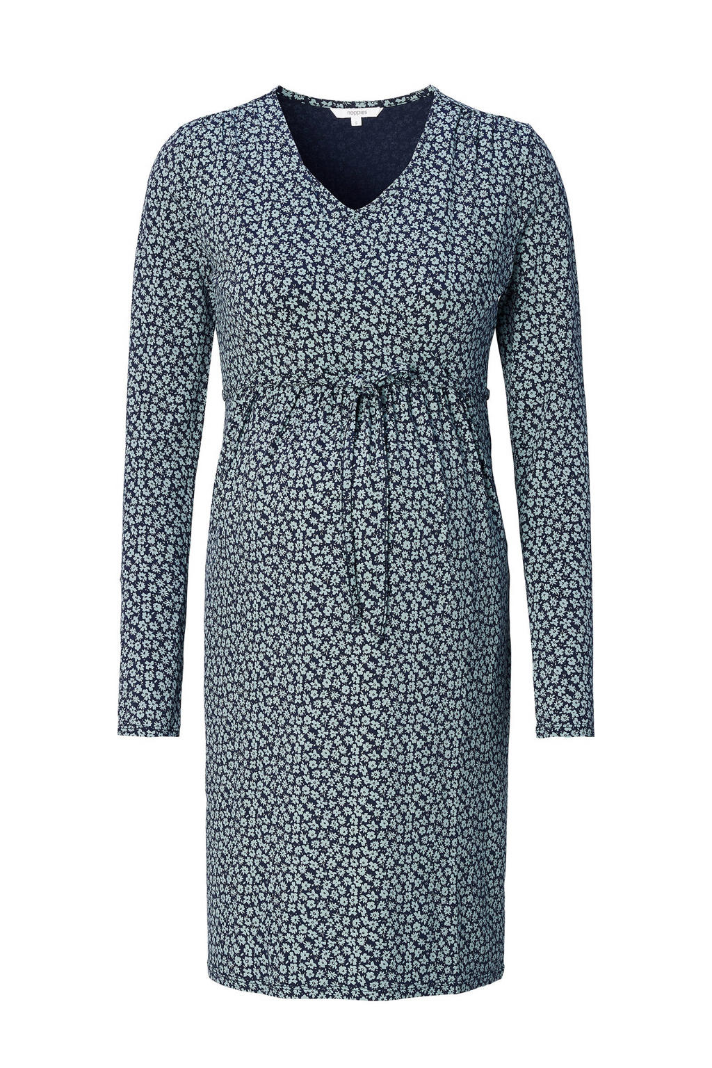 Clearlove Dames zomer zwangerschapsjurk korte mouwen A-lijn borstvoedingsjurk casual print zwangerschapsjurk zwangerschapsjurk, blauw, XL