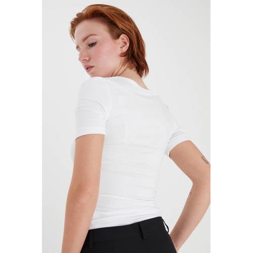 ICHI basic T-shirt Ihzola wit afbeelding