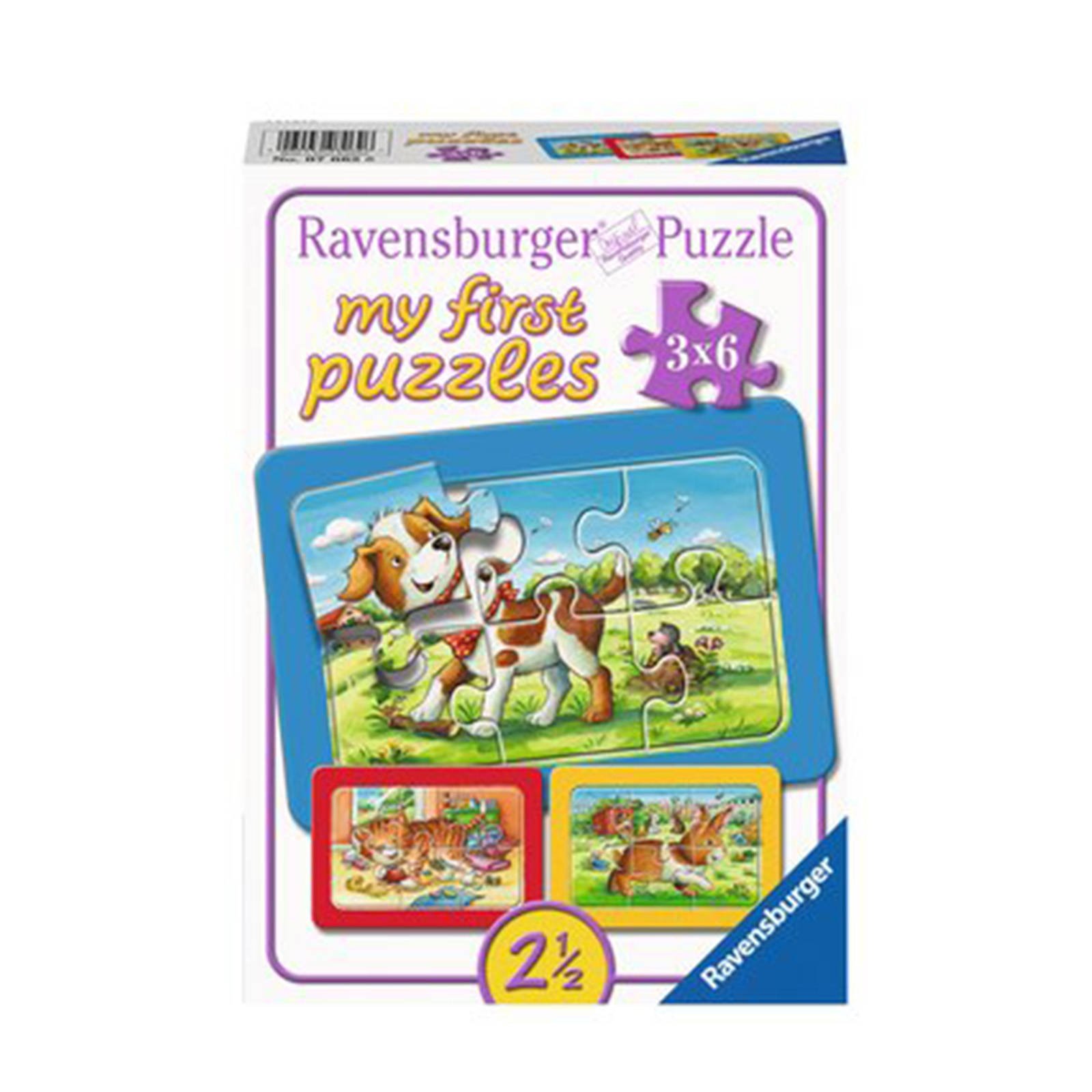 Ravensburger Mijn Dierenvriendjes My First Puzzels 3x6 Stukjes Kinderpuzzel online kopen