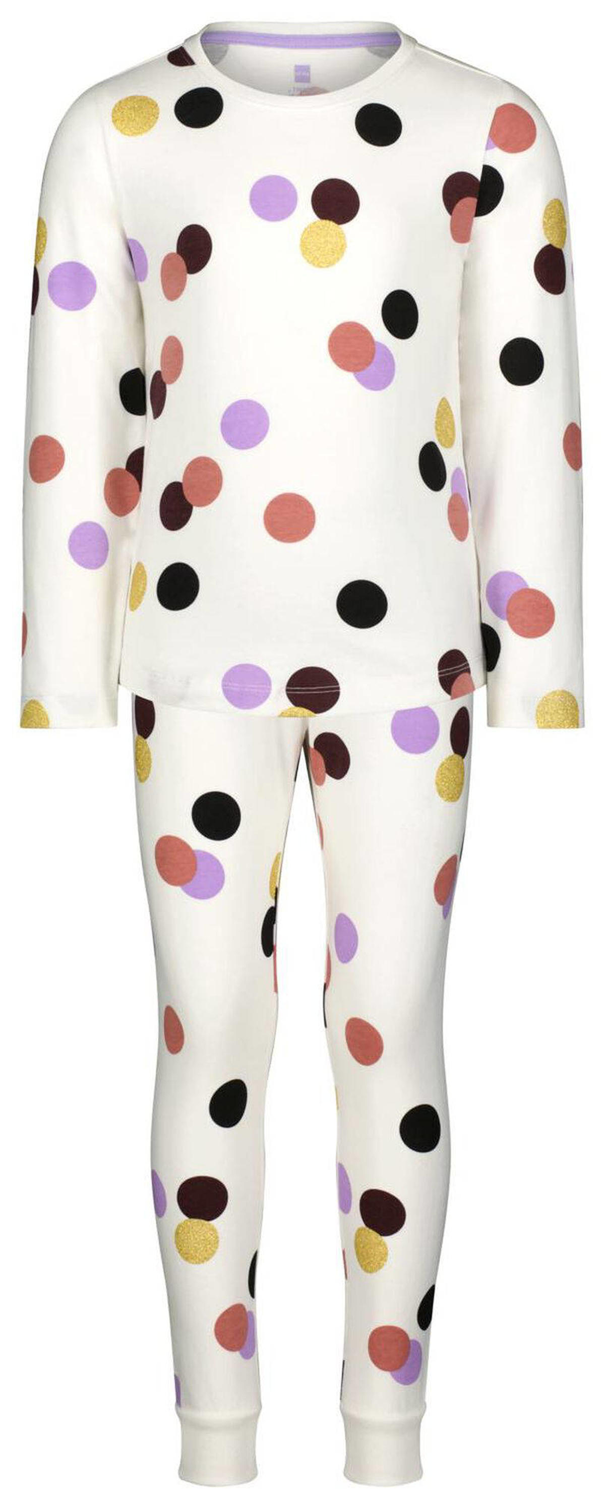 HEMA pyjama met ecru/paars/oker | wehkamp