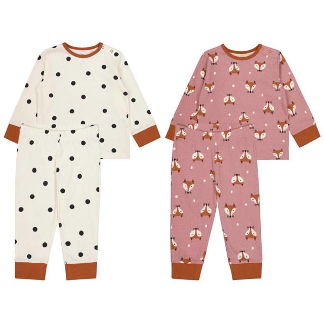 fabriek Humaan niezen HEMA pyjama - set van 2 roze/ecru | wehkamp