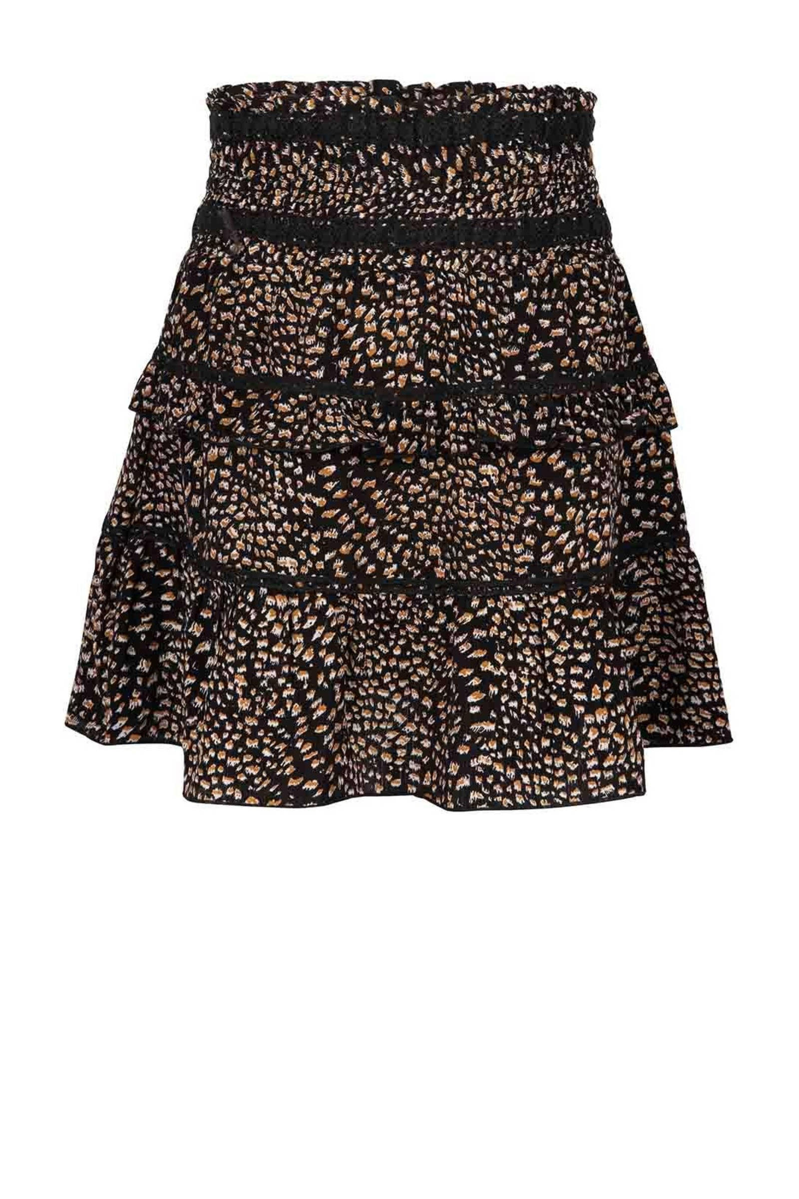 Indian Blue Jeans rok met all over print zwart/bruin | wehkamp