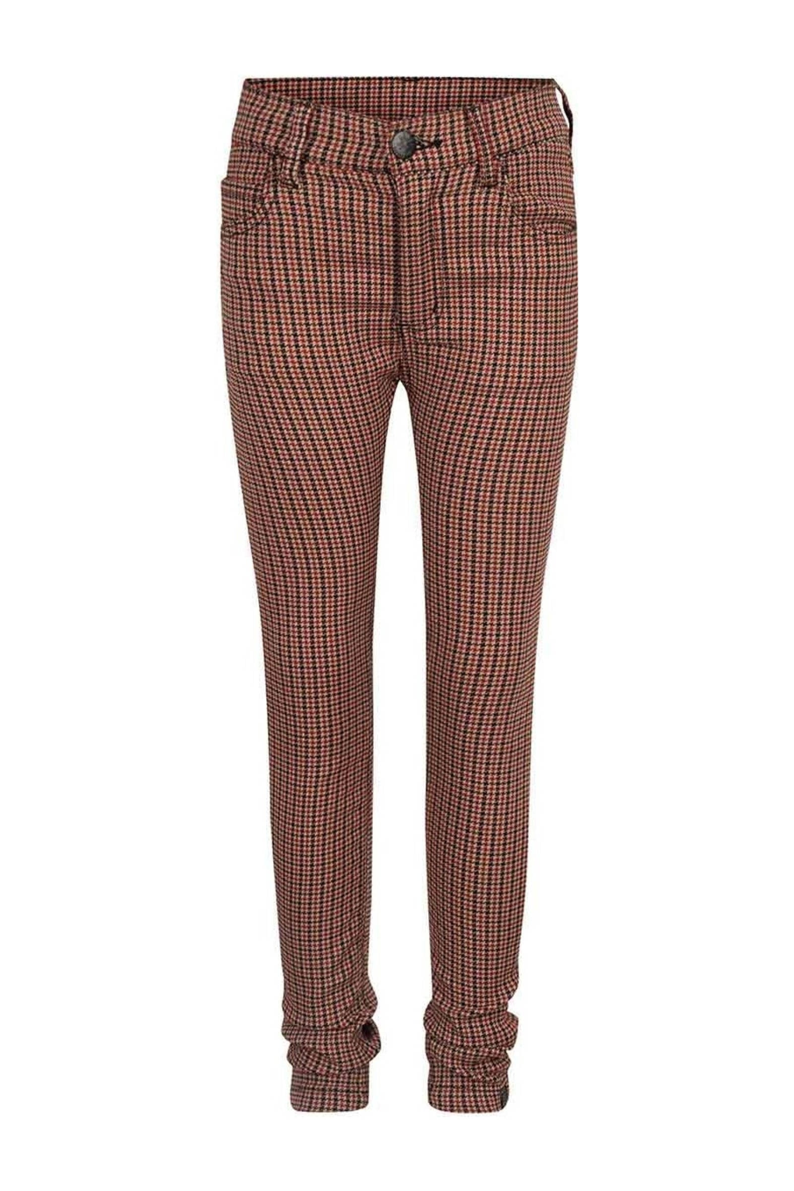 Indian Blue Jeans geruite skinny broek donkerrood | wehkamp