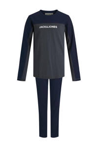 JACK & JONES JUNIOR   pyjama JACTIKI met logo donkerblauw, Donkerblauw
