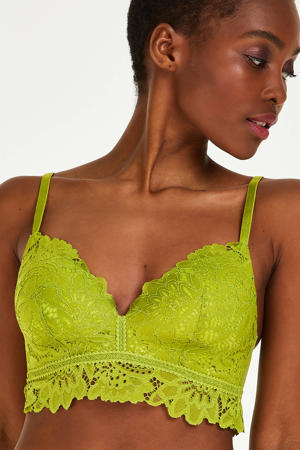 voorgevormde bh zonder beugel Shiloh met kant limegroen