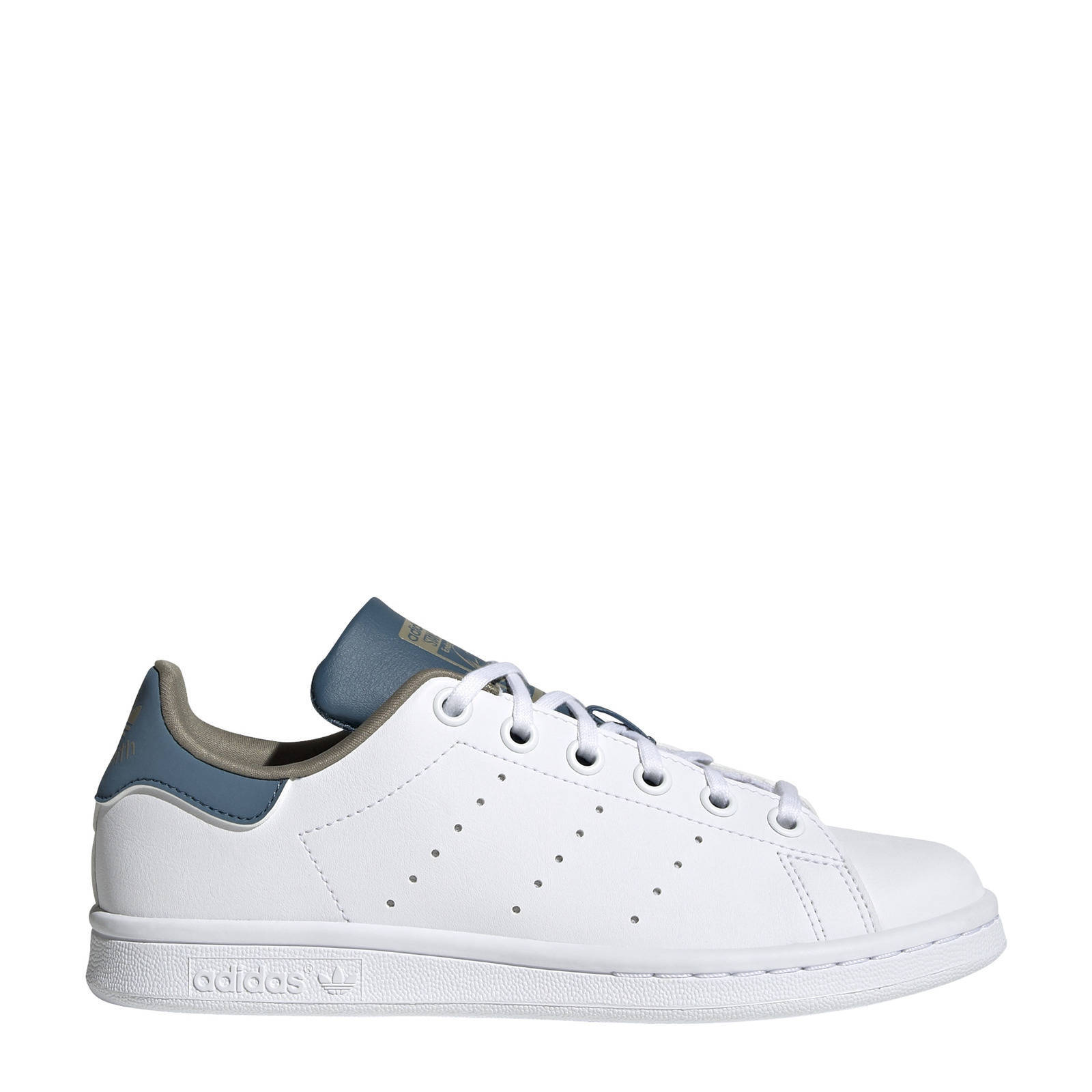 Adidas Originals Stan Smith Sneakers met klittenband in wit en blauw Wit/ blauw - Vindjeschoen.nl