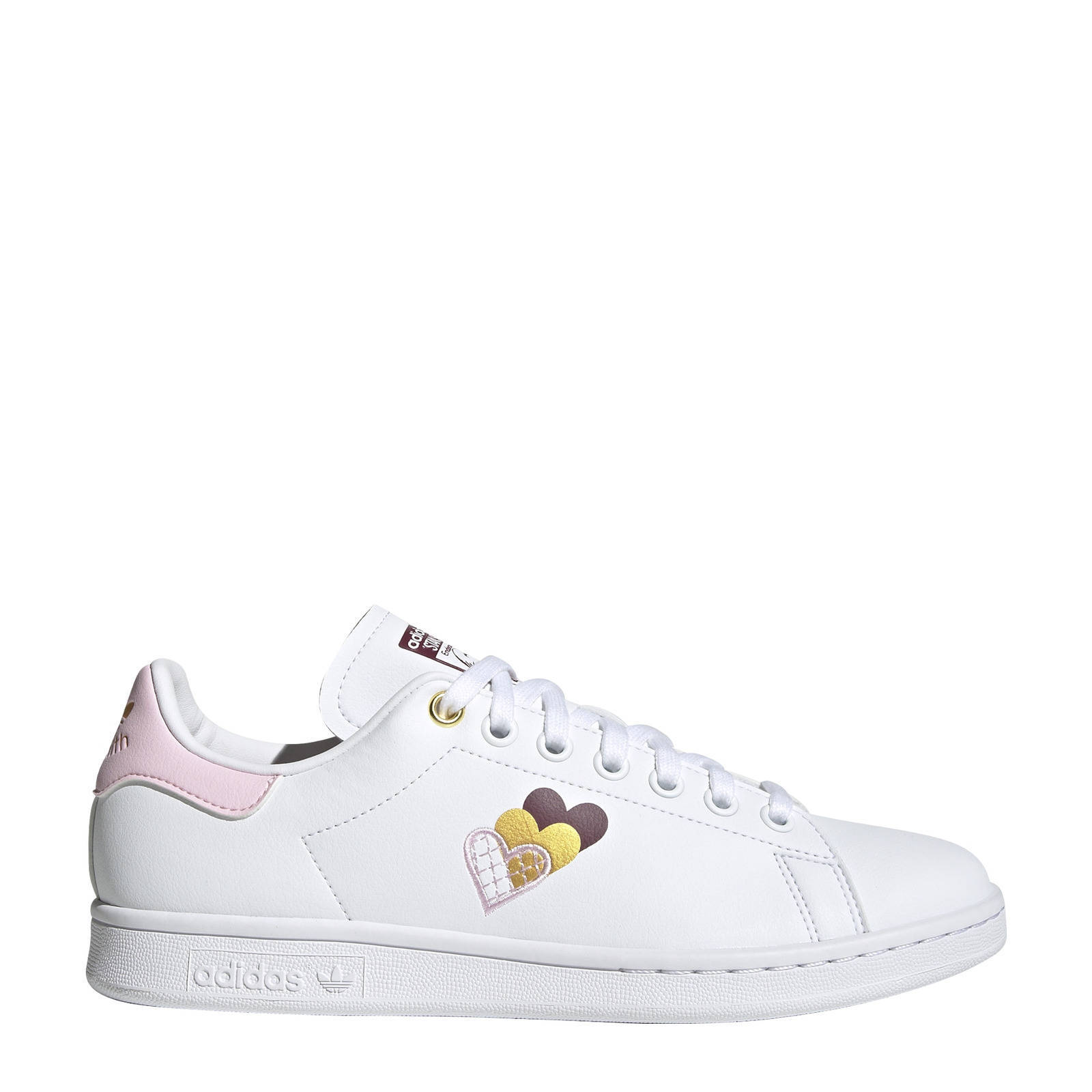 adidas Originals Stan Smith sneakers wit/roze/donkerrood | wehkamp